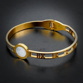 Golden Roman Numeral Bangle